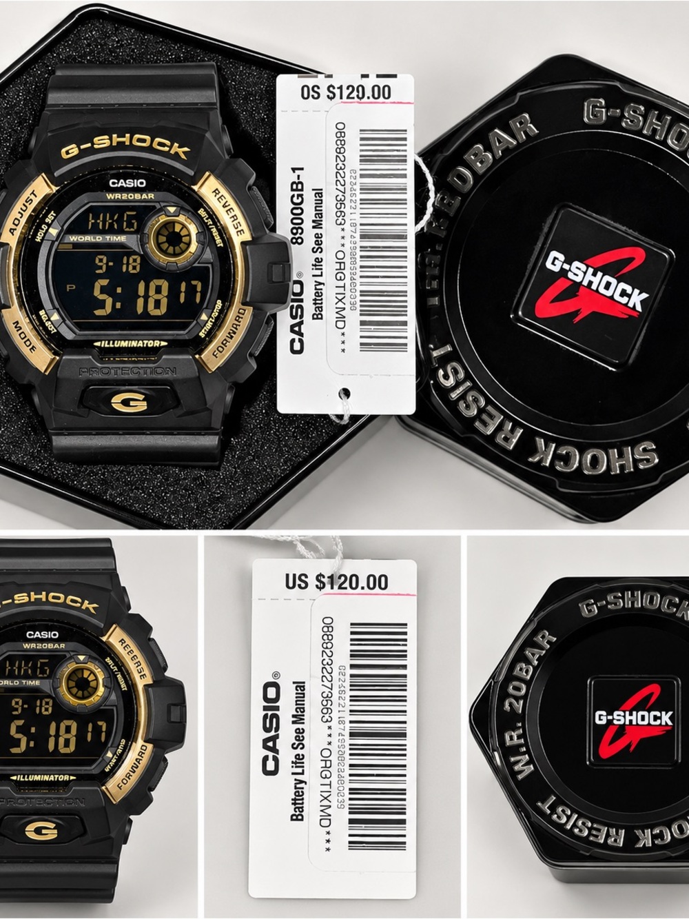 G-Shock Black and Gold Digital Sports Watch